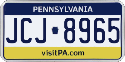 PA license plate JCJ8965