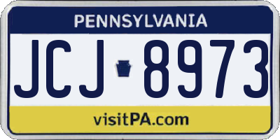 PA license plate JCJ8973
