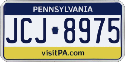 PA license plate JCJ8975