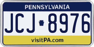 PA license plate JCJ8976