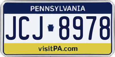 PA license plate JCJ8978