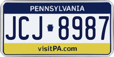 PA license plate JCJ8987