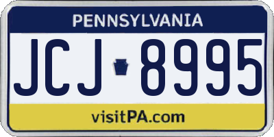 PA license plate JCJ8995