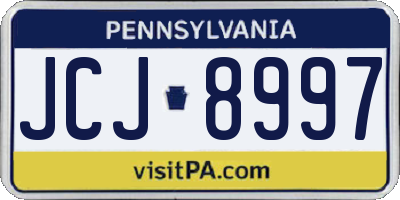 PA license plate JCJ8997