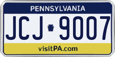 PA license plate JCJ9007
