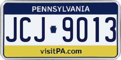 PA license plate JCJ9013