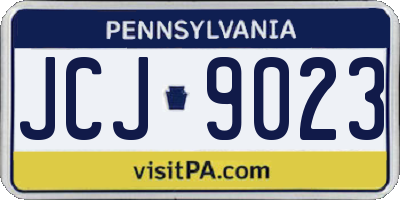 PA license plate JCJ9023