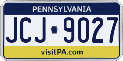 PA license plate JCJ9027
