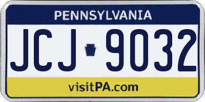PA license plate JCJ9032