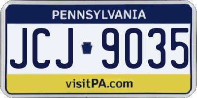 PA license plate JCJ9035
