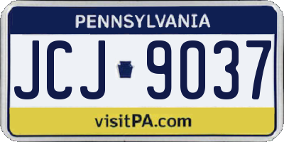 PA license plate JCJ9037