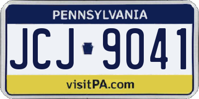 PA license plate JCJ9041