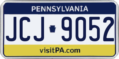 PA license plate JCJ9052