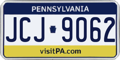PA license plate JCJ9062