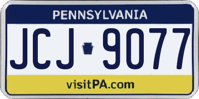 PA license plate JCJ9077