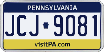 PA license plate JCJ9081