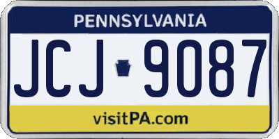 PA license plate JCJ9087