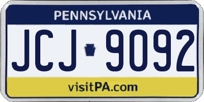PA license plate JCJ9092