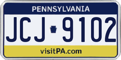 PA license plate JCJ9102