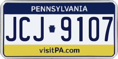 PA license plate JCJ9107