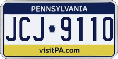 PA license plate JCJ9110