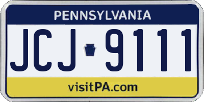 PA license plate JCJ9111