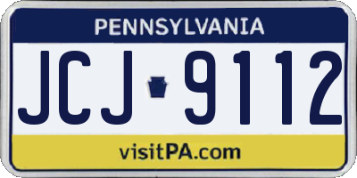 PA license plate JCJ9112