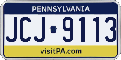 PA license plate JCJ9113