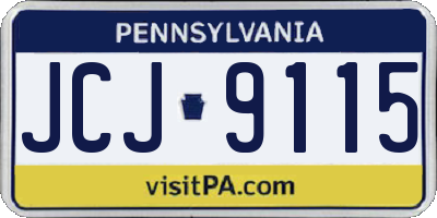 PA license plate JCJ9115