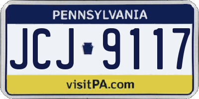 PA license plate JCJ9117