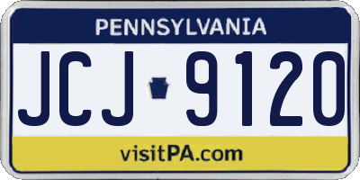 PA license plate JCJ9120