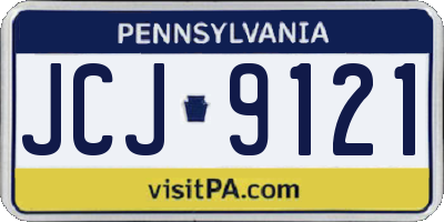 PA license plate JCJ9121