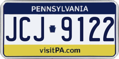 PA license plate JCJ9122