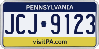 PA license plate JCJ9123