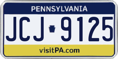 PA license plate JCJ9125