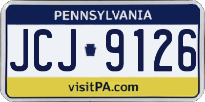 PA license plate JCJ9126