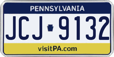 PA license plate JCJ9132