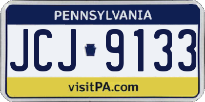 PA license plate JCJ9133