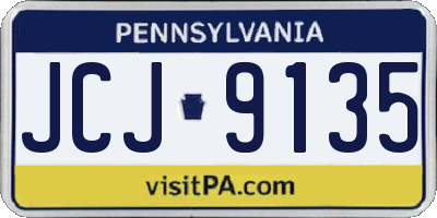 PA license plate JCJ9135