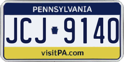 PA license plate JCJ9140