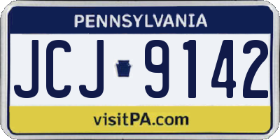 PA license plate JCJ9142