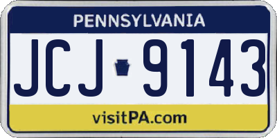 PA license plate JCJ9143