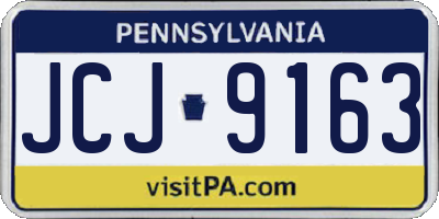 PA license plate JCJ9163