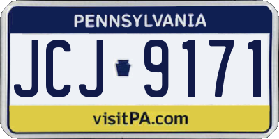 PA license plate JCJ9171