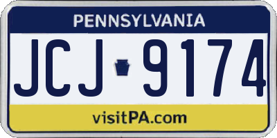 PA license plate JCJ9174