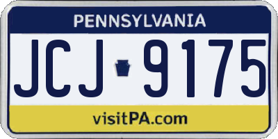 PA license plate JCJ9175