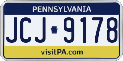 PA license plate JCJ9178