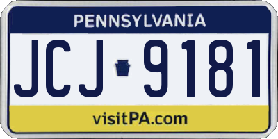 PA license plate JCJ9181