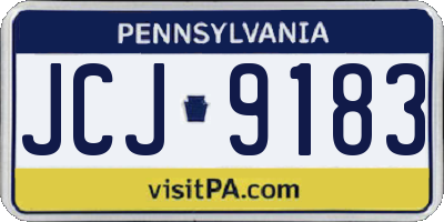 PA license plate JCJ9183