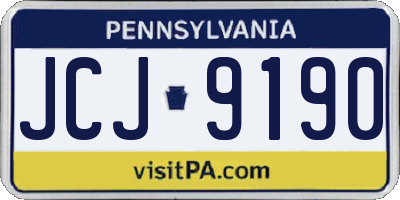 PA license plate JCJ9190